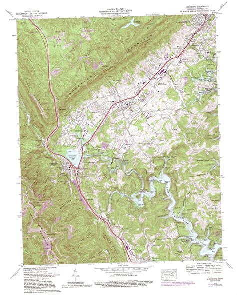 Jacksboro Topographic Map 124000 Scale Tennessee