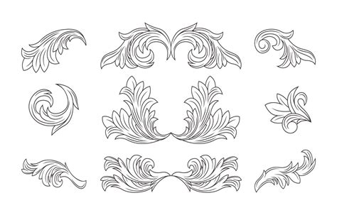 Victorian Decorative Engraving Element Set 6895766 Vector Art At Vecteezy