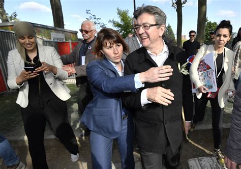 Photo Sophia Chikirou et Jean Luc Mélenchon à Toulouse en avril 2017