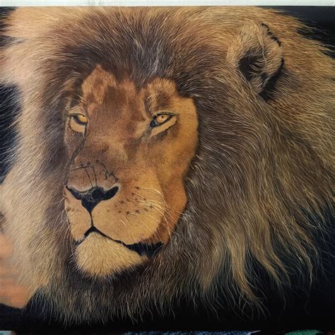 lion oil painting etsy