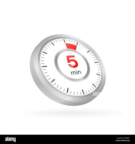 The 5 Minutes Stopwatch Vector Icon Stopwatch Icon In Flat Style On A White Background Vector