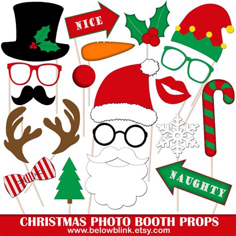 Printable Christmas Photo Booth Props Christmas Photo Props Etsy