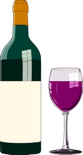 Botella De Vino Y Vaso De Imagen Vectorial Vino Rojo Wine Bottle Red