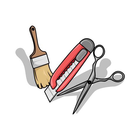 cutter, scissors with brush painting illustration 34515410 Vector Art ...