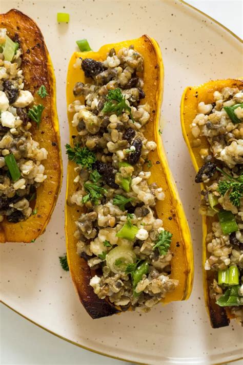 Vegetarian Stuffed Delicata Squash With Lentils Supermom Eats