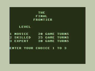 Screenshot Of Final Frontier TRS 80 CoCo 1986 MobyGames