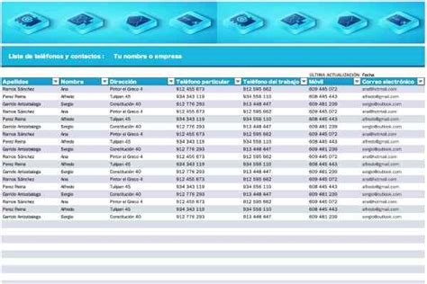 Libreta De Contactos Y Direcciones Plantillas Excel Plantiexcel