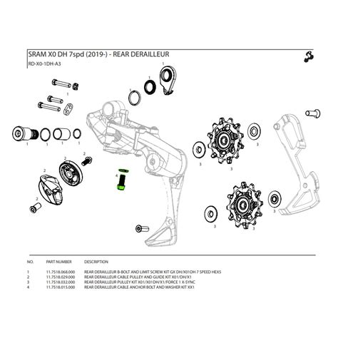 SRAM Vis de fixation de câble pour dérailleur arrière XX1 11V 11 7518