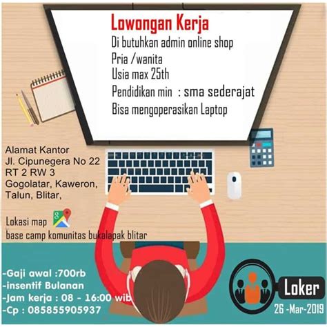 Lowongan Kerja Admin Online Shop Di Blitar Info Blitar