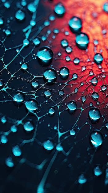 Premium Ai Image Sparkling Water Droplets On A Vibrant Spiderweb