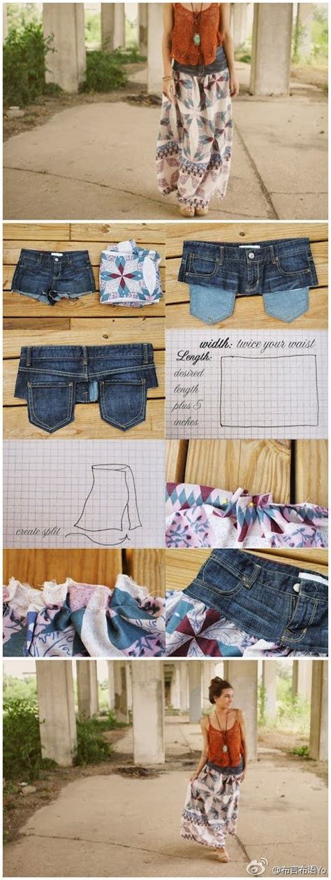 Ready To D I Y Recycling Transform Your Old Shirt Jeans Into Skirt