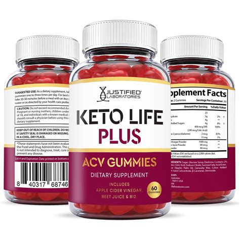 Keto Life Plus Acv Gummies 1000mg Apple Cider Vinegar 180 Gummys