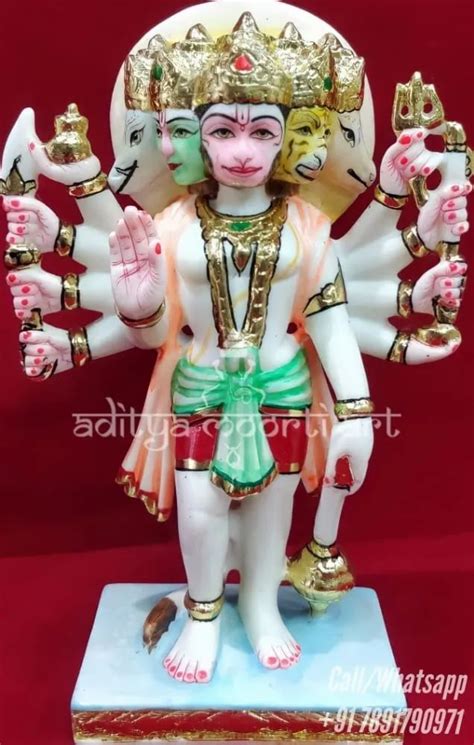 Standing Punchmukhi Hanuman Marble Statue For Temple At Rs In Jaipur