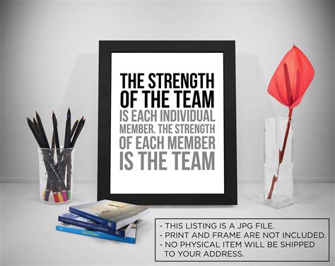 The Strength of the Team is Each Individual Member, Office Wall Decor