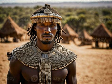 Photo Of African Man Tribal Warriors With Armor Generative Ai 28111846