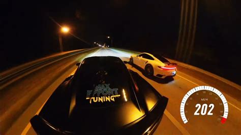 Max Effort Corvette Z06 Vs Porsche 911 Turbo S 200 MPH Street Hits