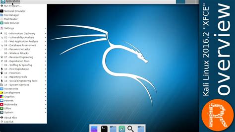 Kali Linux 2016 2 Xfce Overview By Offensive Security Youtube