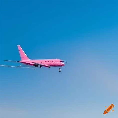 Avión rosa con cielo azul on Craiyon