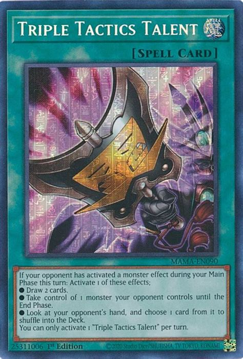 Triple Tactics Talent Secret Pharaoh S Rare Magnificent Mavens YuGiOh