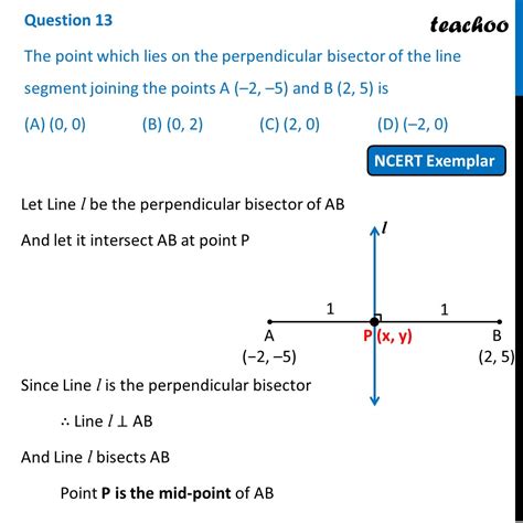 Mcq Class 10 The Point Which Lies On The Perpendicular Bisector Of