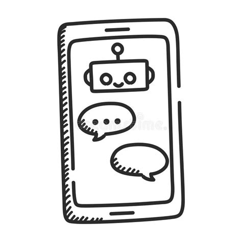 Generative Artificial Intelligence Doodle Icon Stock Vector Illustration Of Chat Network