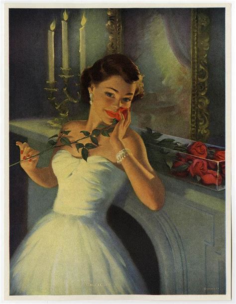 50s Art Frahm Vintage Love Sends A T Gga Good Girl Pin Up Print Glamour Girl 1759825470