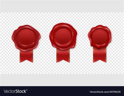 3d Realistic Vintage Red Stamp Wax Seal Royalty Free Vector