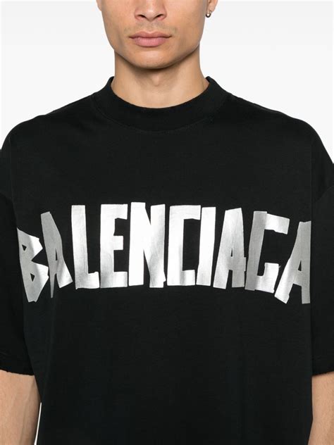 Balenciaga Logo Tape T Shirt Black Farfetch Uk