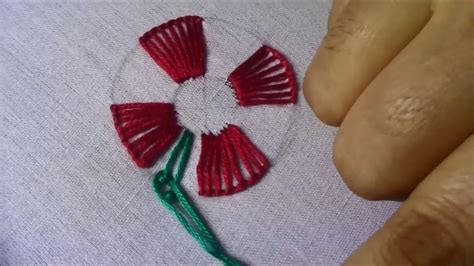 110 A Beautiful Flower Design With Hand Embroidery Youtube