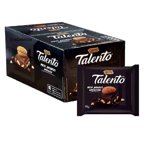 Chocolate Talento Meio Amargo De Amêndoas C12 Garoto