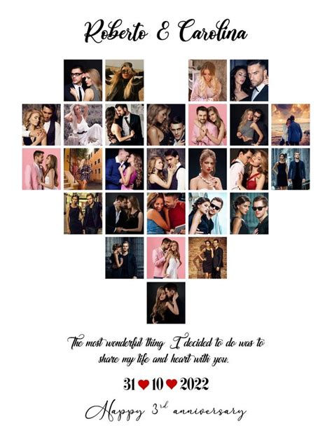 Buy Custom Heart Photo Collage Anniversary Collage Gift For Boyfriend