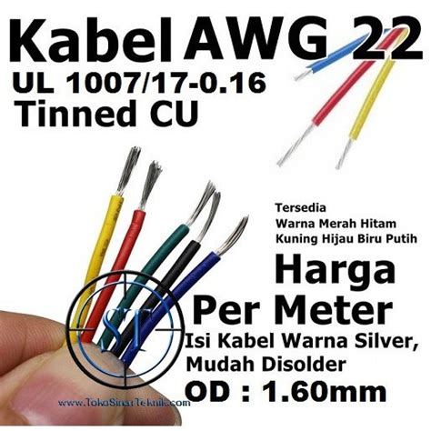 Jual Kabel AWG 22 Tinned CU AWG22 Single Serabut Up To 80 Celcius Per