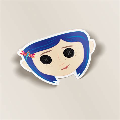 Coraline Sticker Coraline Sticker Button Eyes Coraline Etsy