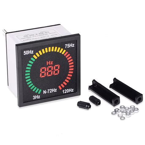 3 120 Hz 72mm Square Panel Digital Frequency Meter 68mm Hole Size Led Display Electrical Hertz