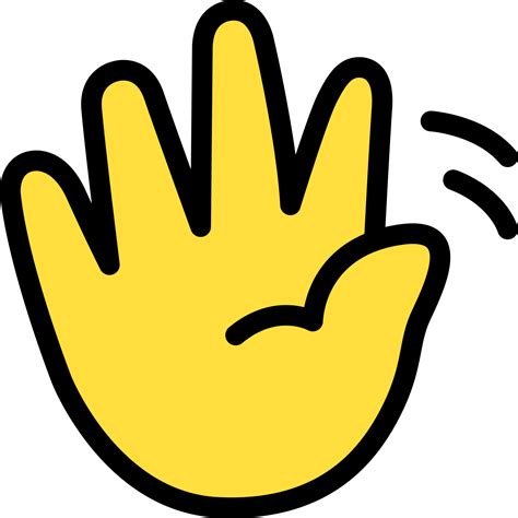Waving hand goodbye hello hi bye bye Cute Cartoon Hand Logo Icons