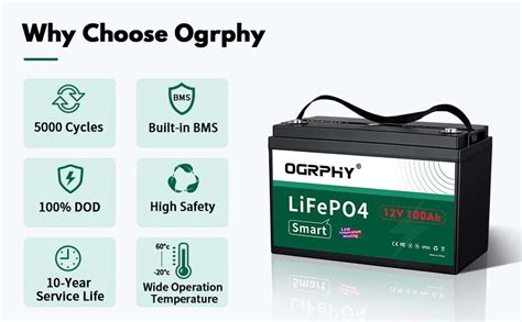 Amazon Ogrphy V Ah Lifepo Battery With Bluetooth Grade A