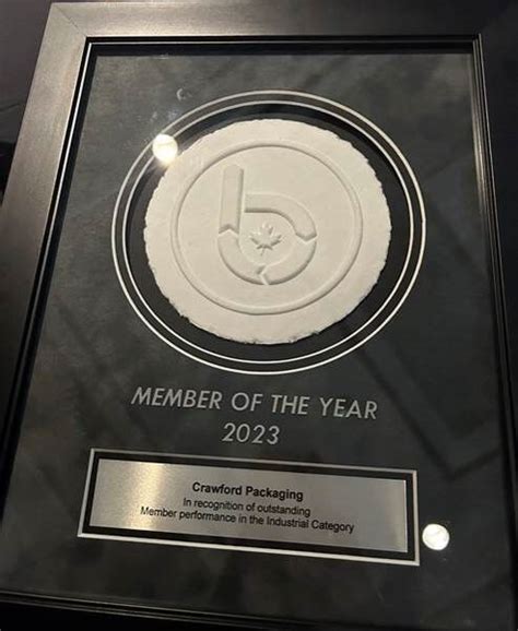 Crawford Packaging Wins The 2023 Member Of The Year Award By BALPEX