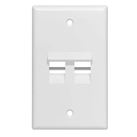 Leviton Angled Quickport Wallplate 2 Port Single Gang White The Home Depot Canada