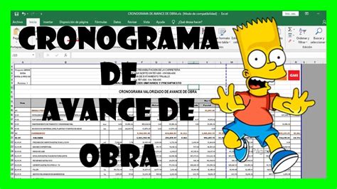 Cronograma De Avance De Obra Valorizado En Excel Descargar Youtube