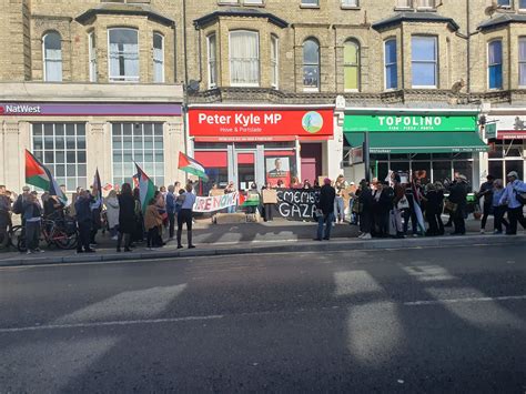 Pro-Palestine protesters hold rally outside Hove MP’s office – Brighton