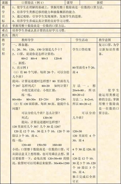 小学数学四年级上册第5 6 7单元教学设计doc Word文档在线阅读与下载 无忧文档