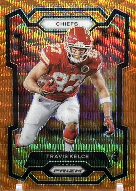 Travis Kelce 2023 Prizm 151 Orange Wave 60 PSA 10 Price Guide