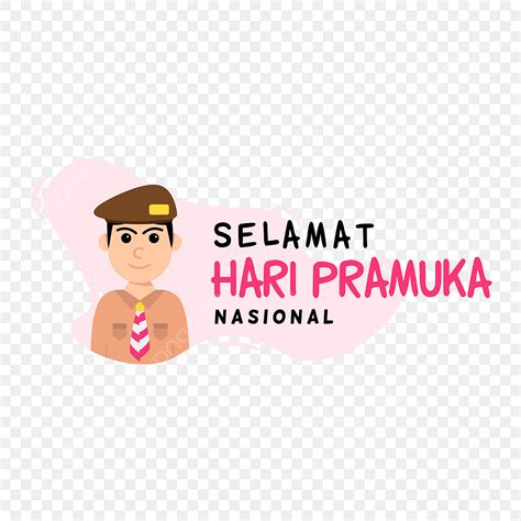 Scout Hari Pramuka Vector Png Images Text Selamat Hari Pramuka With