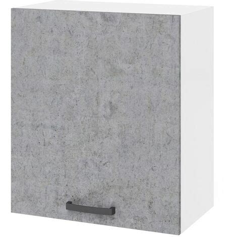 Pensile Cucina 60x32x72 Cm In Legno Bianco Frassinato E Cemento Antartide