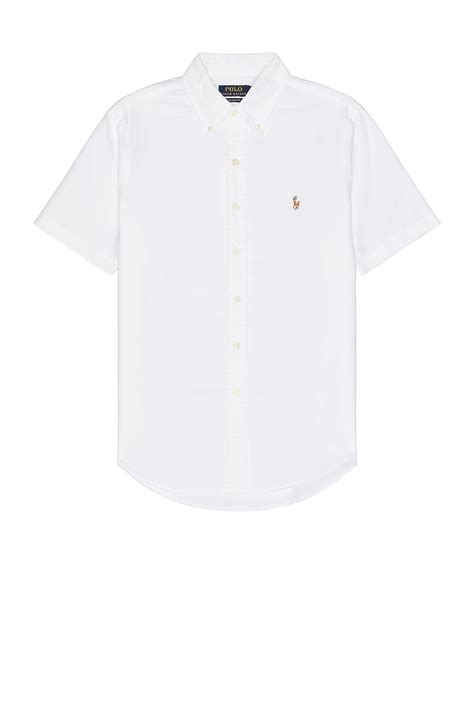 Polo Ralph Lauren Oxford Short Sleeve Shirt In White Revolve