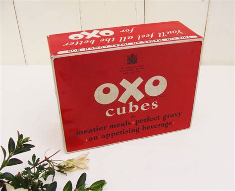 Oxo Cubes Tin Lunch Box Vintage Packaging Storage Tin Lid 1940s By