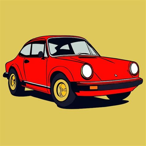 Premium Vector A Red Car In Cartoon Style Vector Illustration