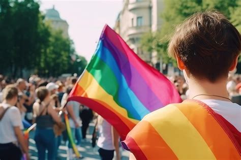 Desfile Del Orgullo Lgbt Generativo Ai Foto Premium