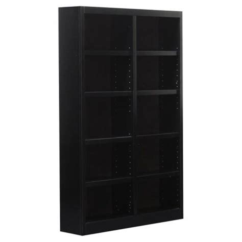 Bowery Hill Traditional Tall Shelf Double Wide Wood Bookcase In