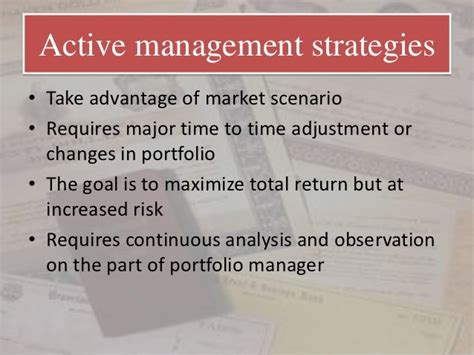 Bond portfolio management strategies